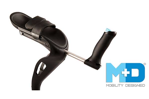 Armpad and hand grip of the Mobility Designed elbow crutch - learn more about its design and designers in the Prospector Knowledge Center.