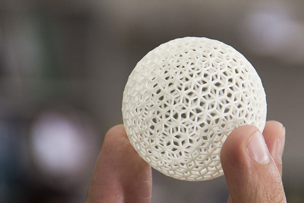 3D-printed ball - learn about how 3D printer makers and polymer manufacturers are working together to improve materials in the Prospector Knowledge Center.