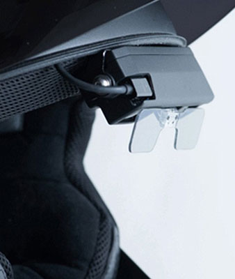 CrossHelmet X1 by Japan’s Borderless Inc. offers this heads-up visor display of a live feed from its rear camera. Find more CES 2019 highlights in the Prospector Knowledge Center.