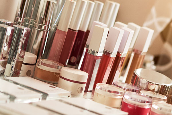 cosmetics on a table
