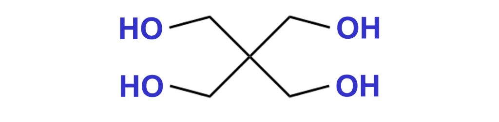 Chemical structure of pentaerythritol.